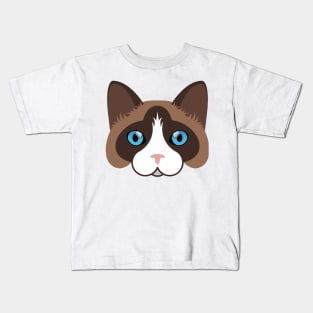 Snowshoe cat face Kids T-Shirt